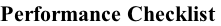 Performance Checklist