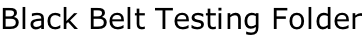 Black Belt Testing Folder